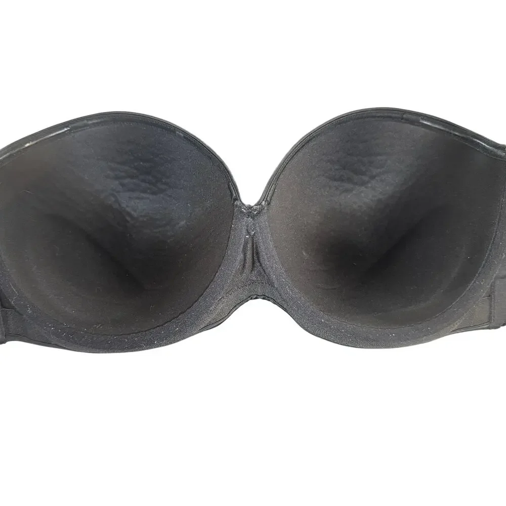 Lane Bryant Cacique Smooth Black Strapless Underwire Bra 42F